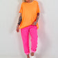 Shirt mit Nieten und Cut-Outs - neonorange