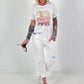 T-Shirt Glitzer Car - weiss-rosa