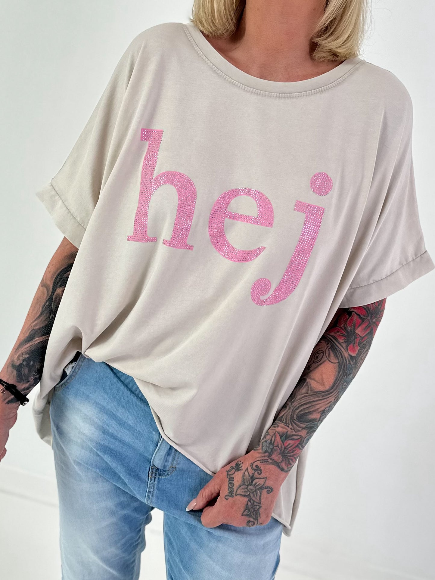 T-shirt Hej - beige
