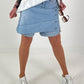 2-in-1 denim shorts - light-denim