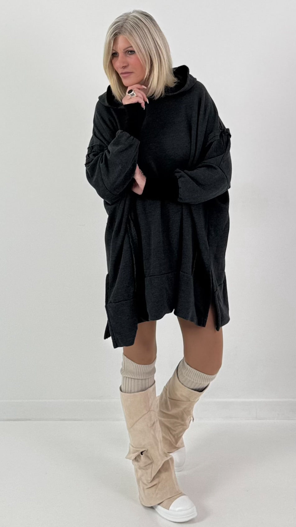 Oversized hoodie model "Rockwave" - ​​​​gebruikt zwart