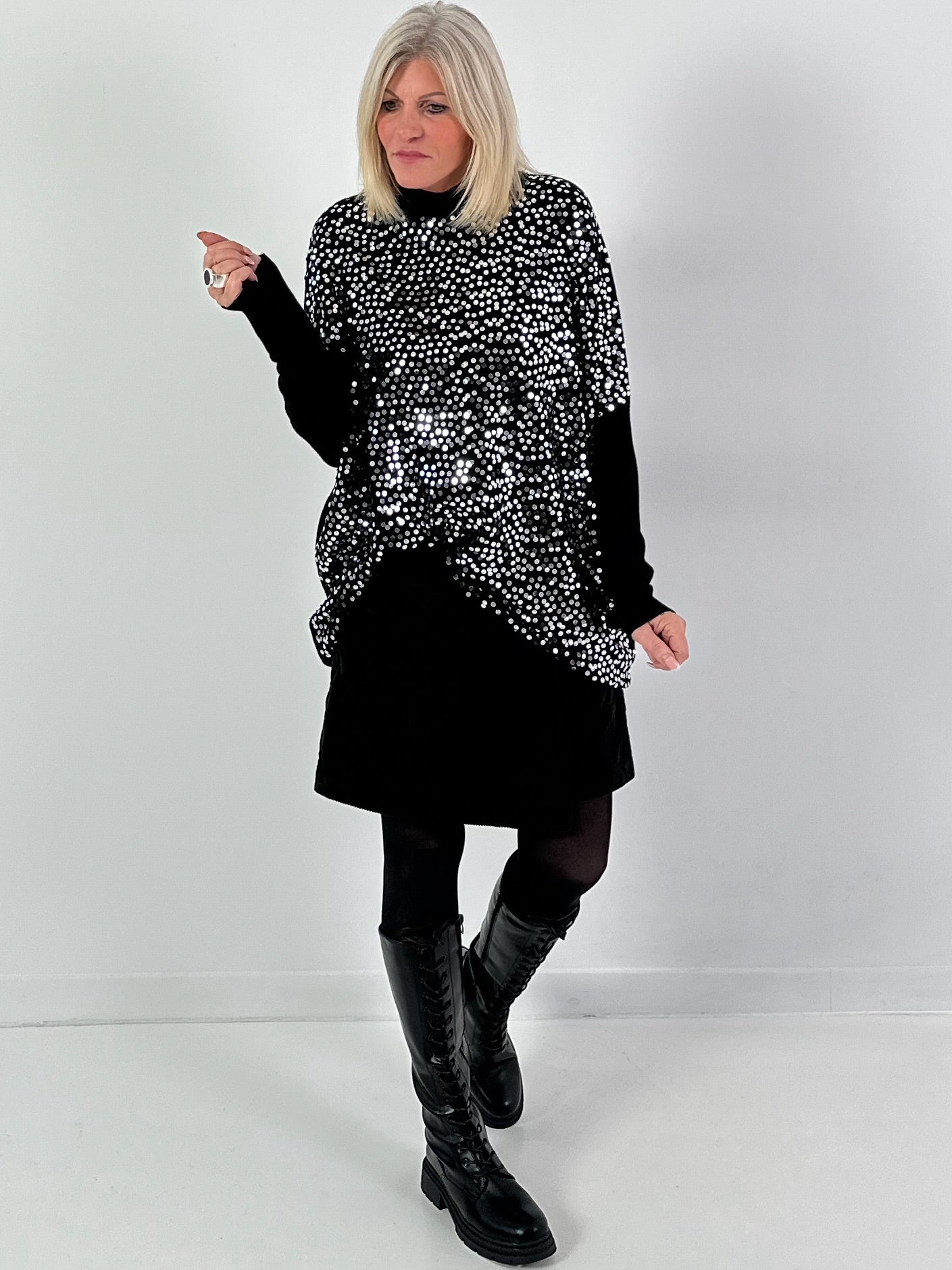Coltrui met pailletten, model "Time to Shine" - zwart