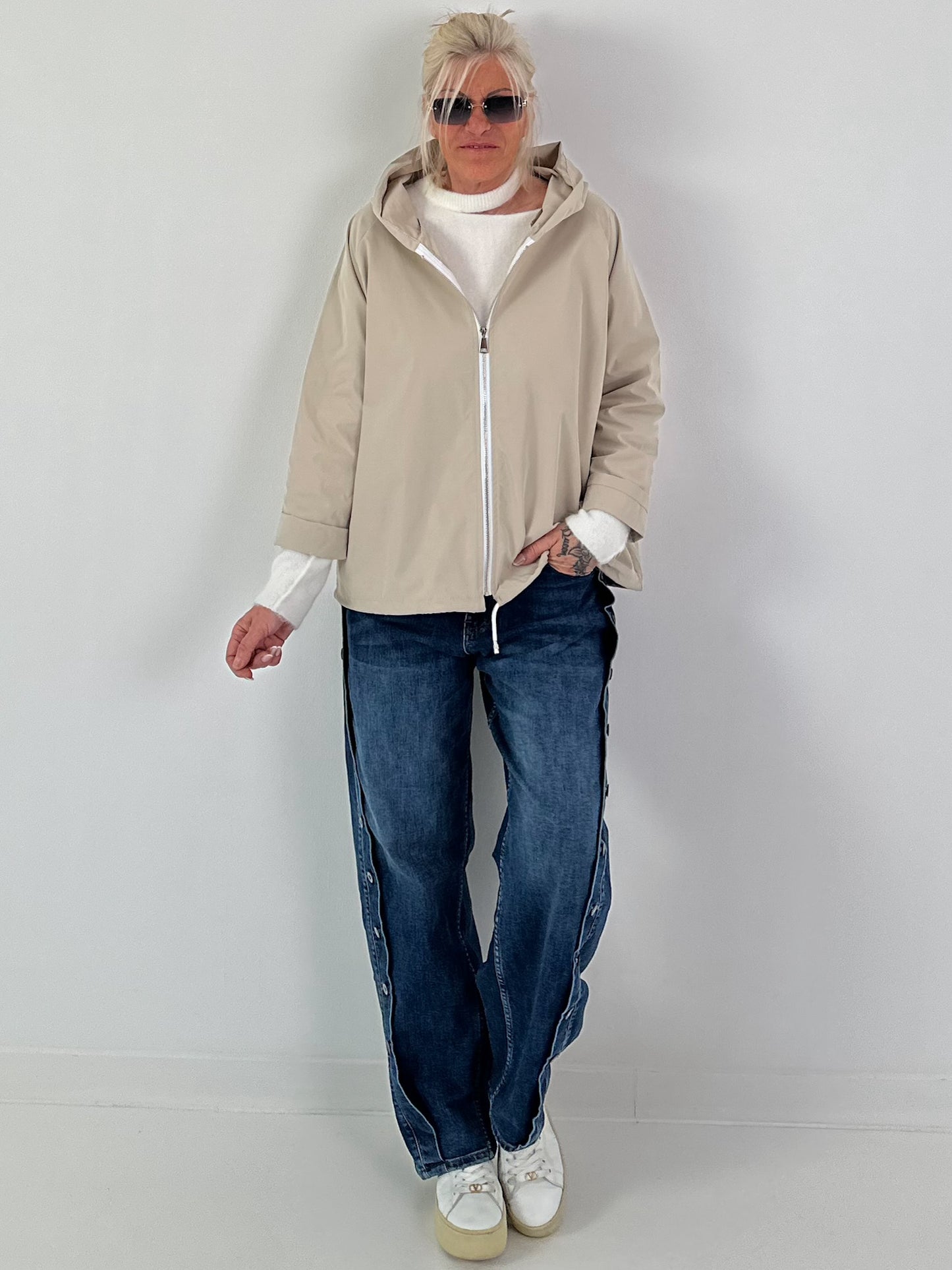 Light Jacket with Hood - beige