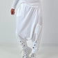 Haremhose mit Knopfdetails - weiss