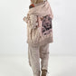 Stylische Sweatshirt Jacke mit großem Rückenpatch Tiger- beige