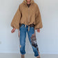 Jacket with puff sleeves - camel