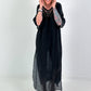 Ibiza Kleid mit Häkeleinsätzen - schwarz