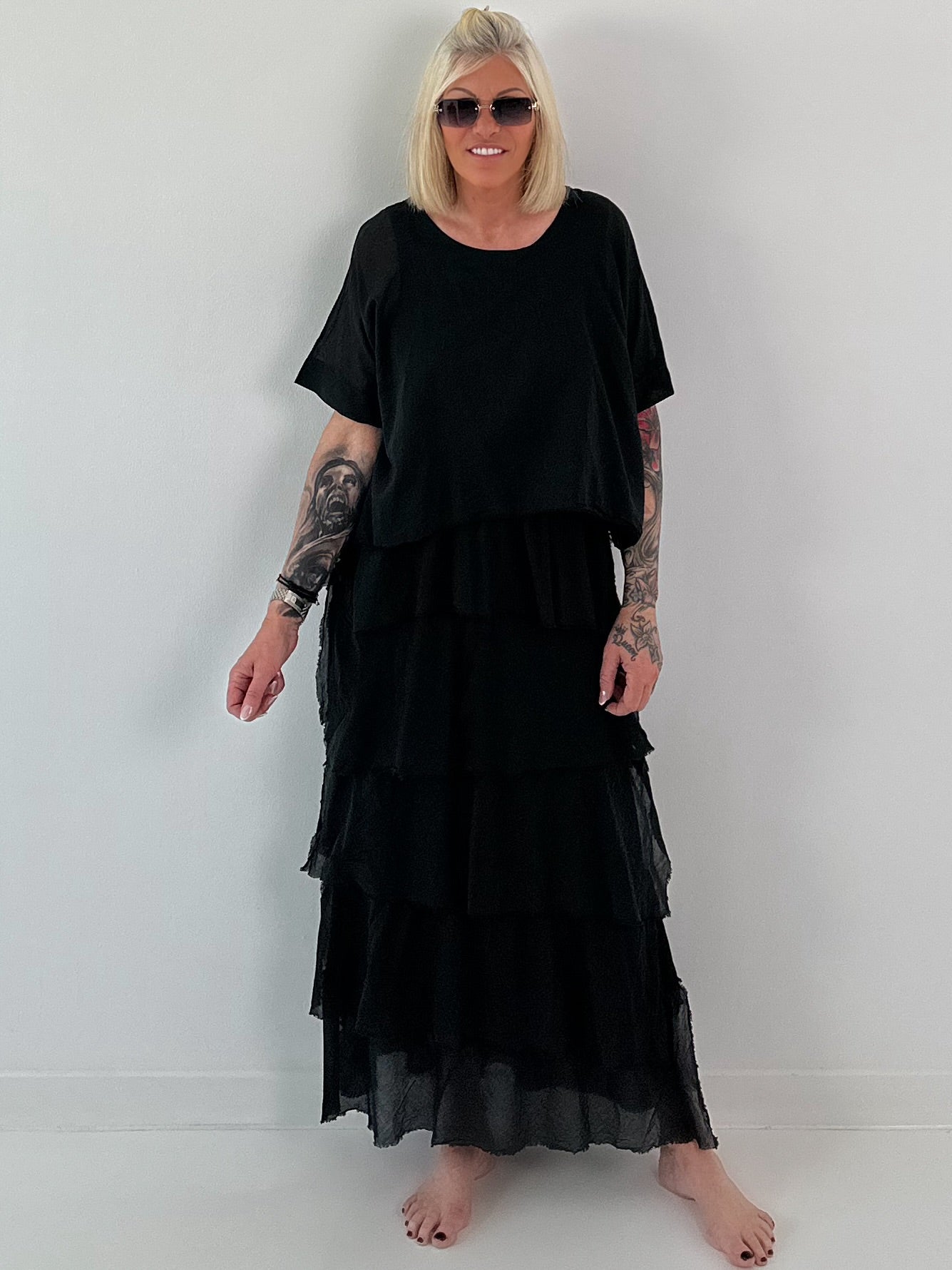 Kleid im Lagenlook - schwarz