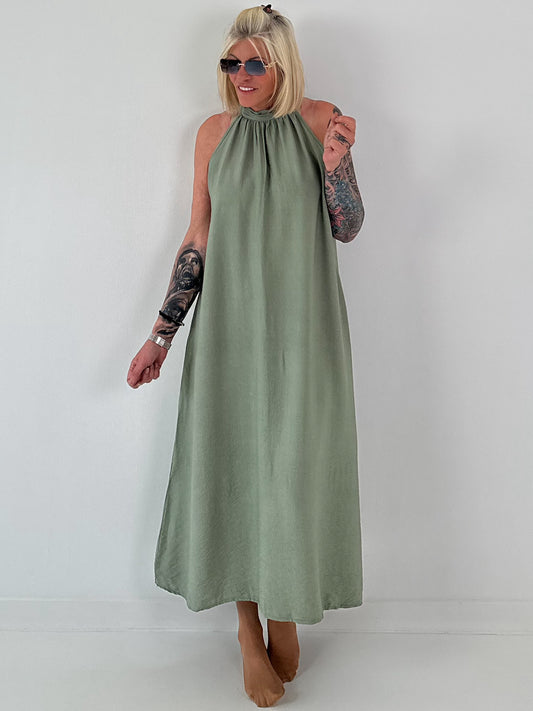 Klassisches Neckholder-Kleid -salbei
