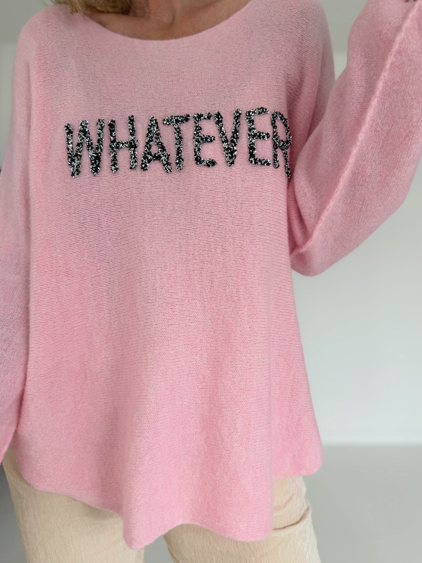 Weicher Pullover Whatever - rosa