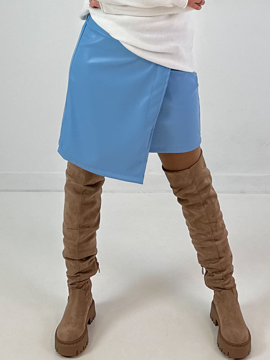 Leather-look skirt, model "Fearless Faux" - blue