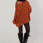 Weicher Oversized Grobstrickpullover  - mehrfarbig