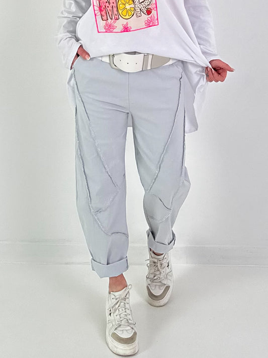 Hose mit Lurexnähten - grau