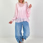 Tunic with flounce hem - pink
