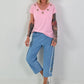 T-Shirt with eyelet cut-out - pink
