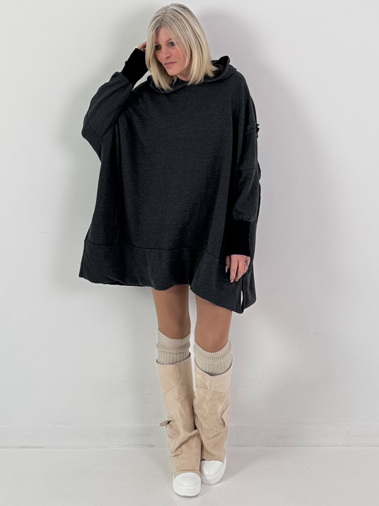 Oversized hoodie model "Rockwave" - ​​​​gebruikt zwart