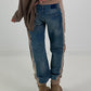 Jogg-Jeans im used Look Royal Leopard - denim