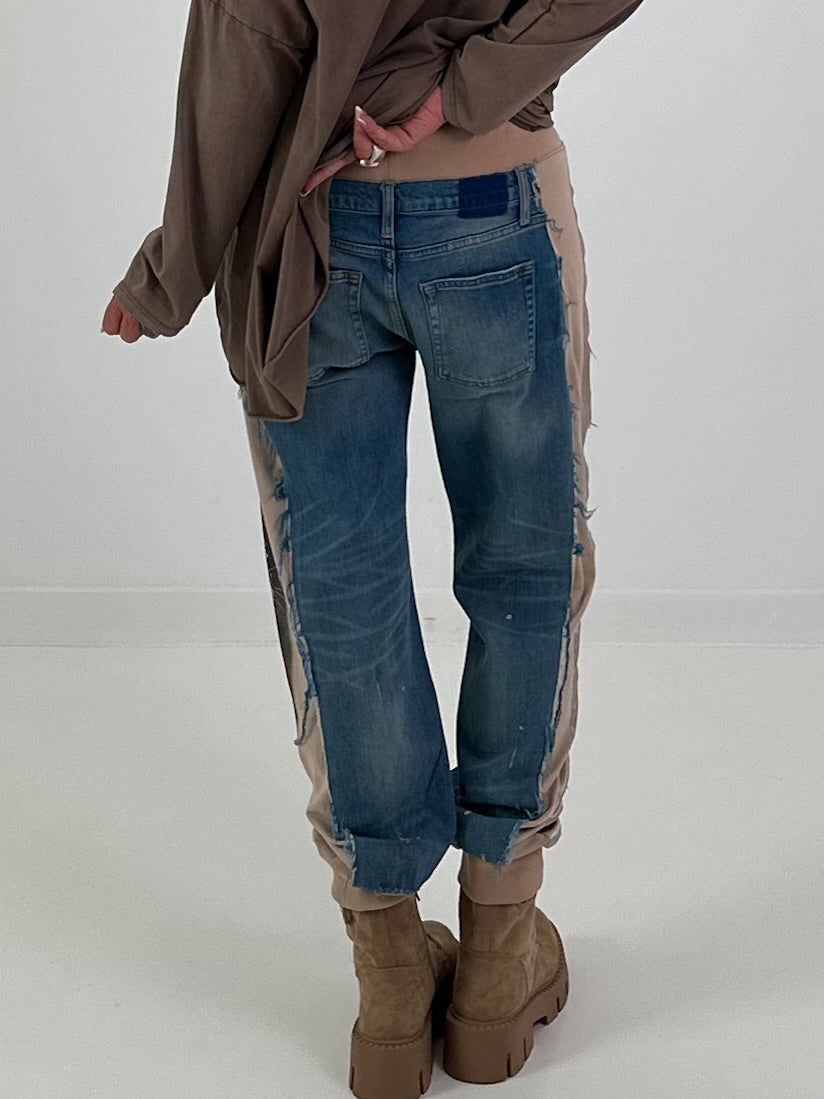 Jogg-Jeans im used Look Royal Leopard - denim