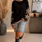 Sweatshirt mit trendigen Leo Sternenelementen - schwarz