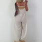 Jumpsuit mit schmalen Trägern - creme