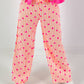 Musselin Hose mit Streifen - neonorange-weiss-pink