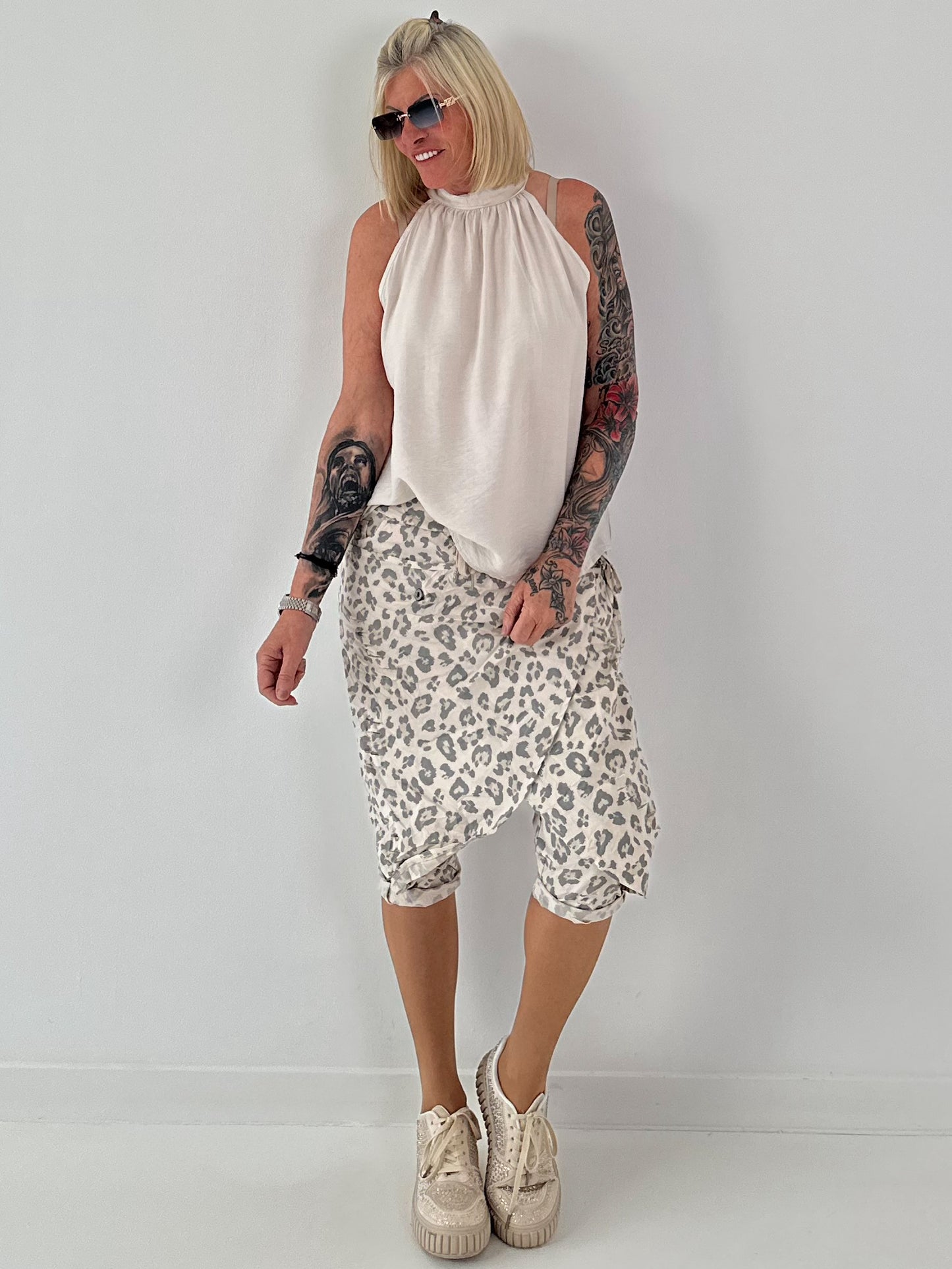 Neckholder Top -beige