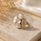 Blumen Ring - weiss-gold