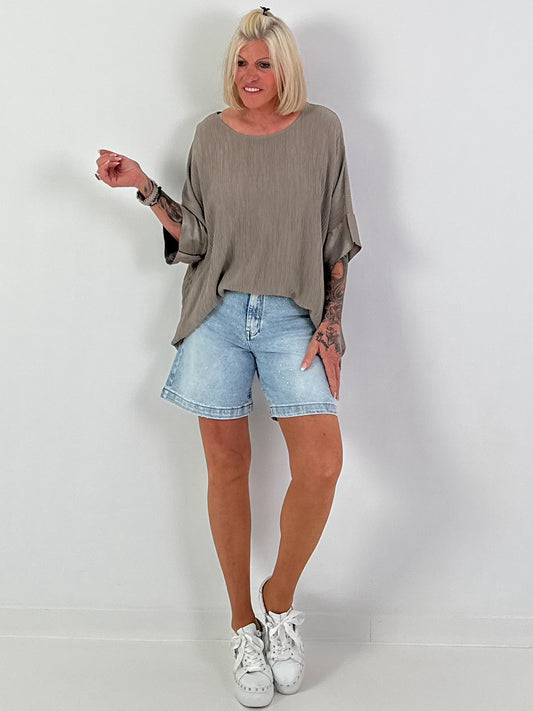 Strukturiertes Shirt - taupe