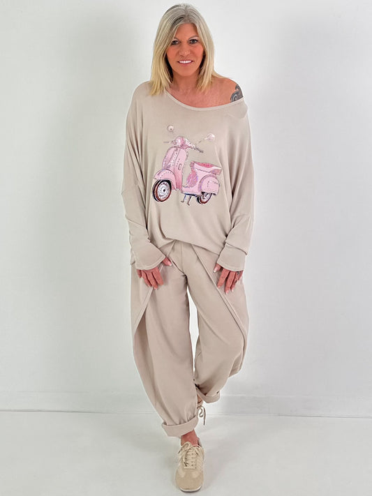 Oversized trui Vespa - beige