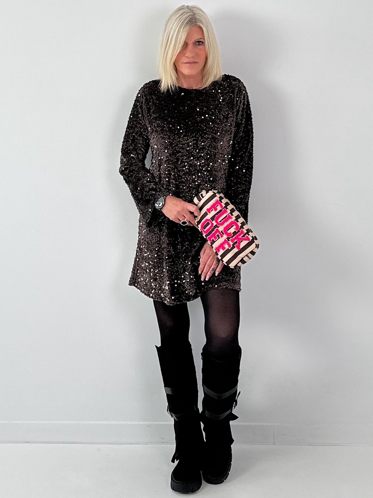 Cosmetic bag model "Attitude Bag" - mocha-beige-pink