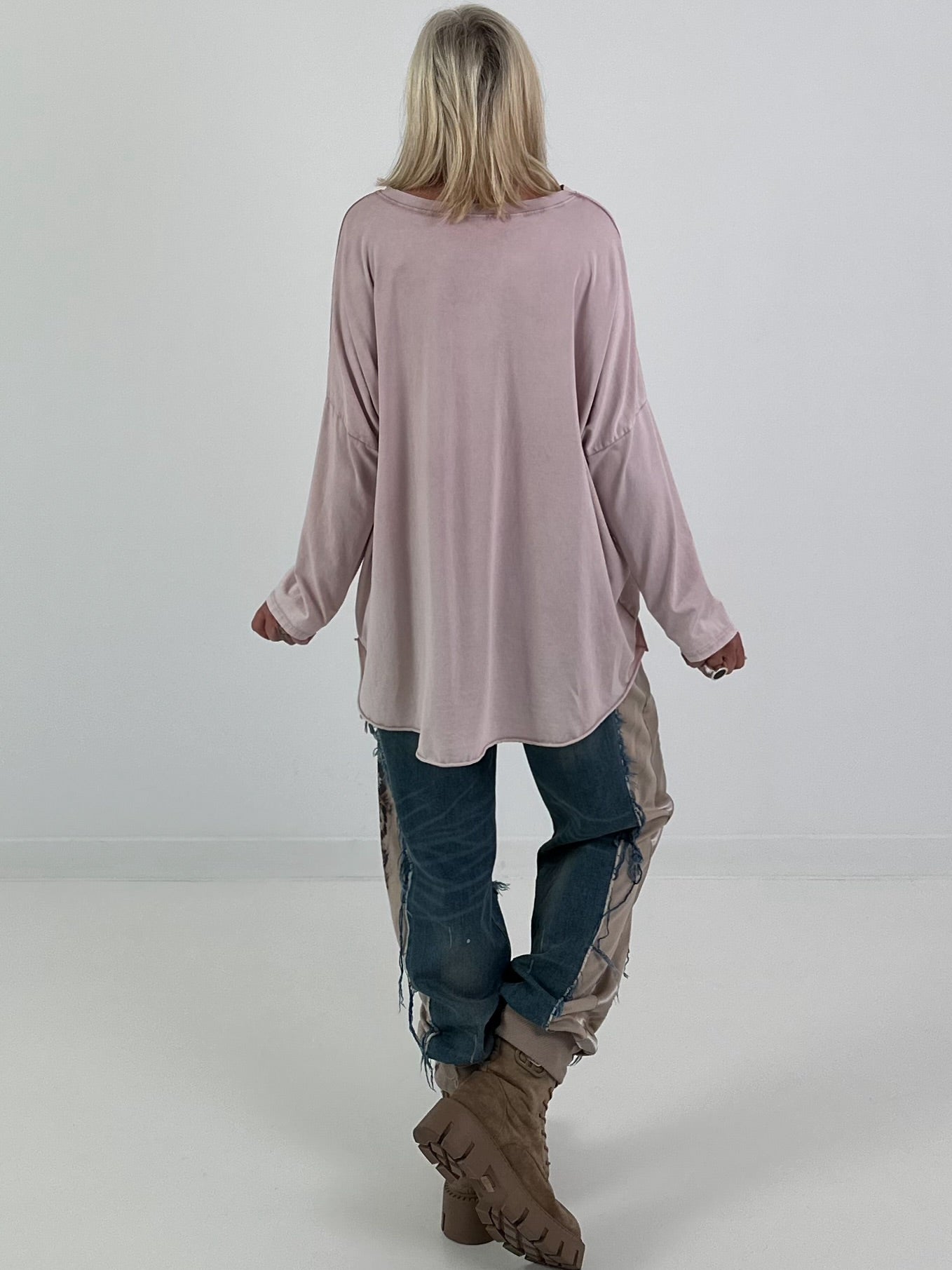 Oversized Shirt stone washed - rosa