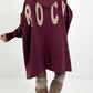 Oversized hoodie model "Rockwave" - ​​bordeauxrood