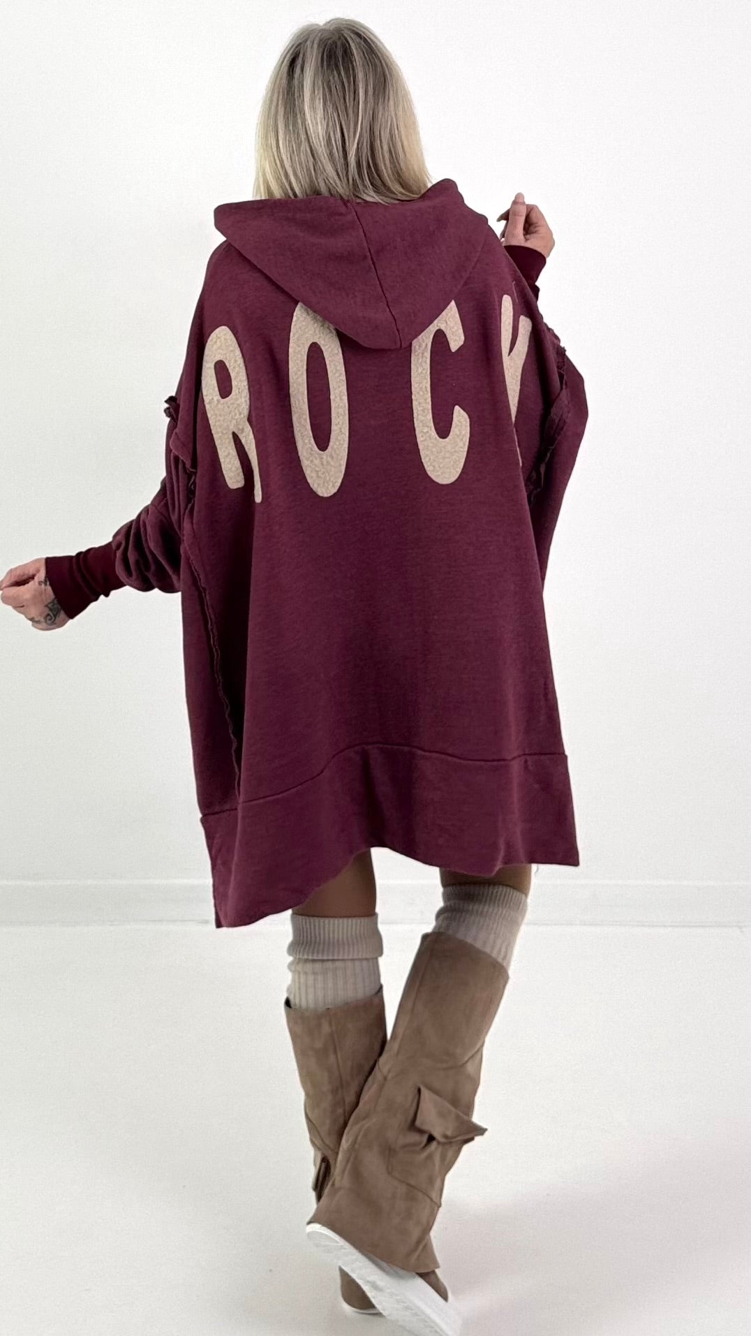 Oversized hoodie model "Rockwave" - ​​bordeauxrood