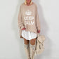 Oversized shirt model "KEEP CALM" - beige