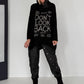 Hoodie mit Statement-Prints - schwarz