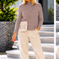 Pullover mit Stehkragen - taupe