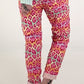Hose mit Leo Print - pink-mehrfarbig