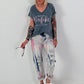 T-Shirt with statement print - blue