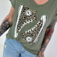 T-shirt with leopard shoe print - khaki