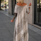 Carmen Sommerkleid mit Muster - beige