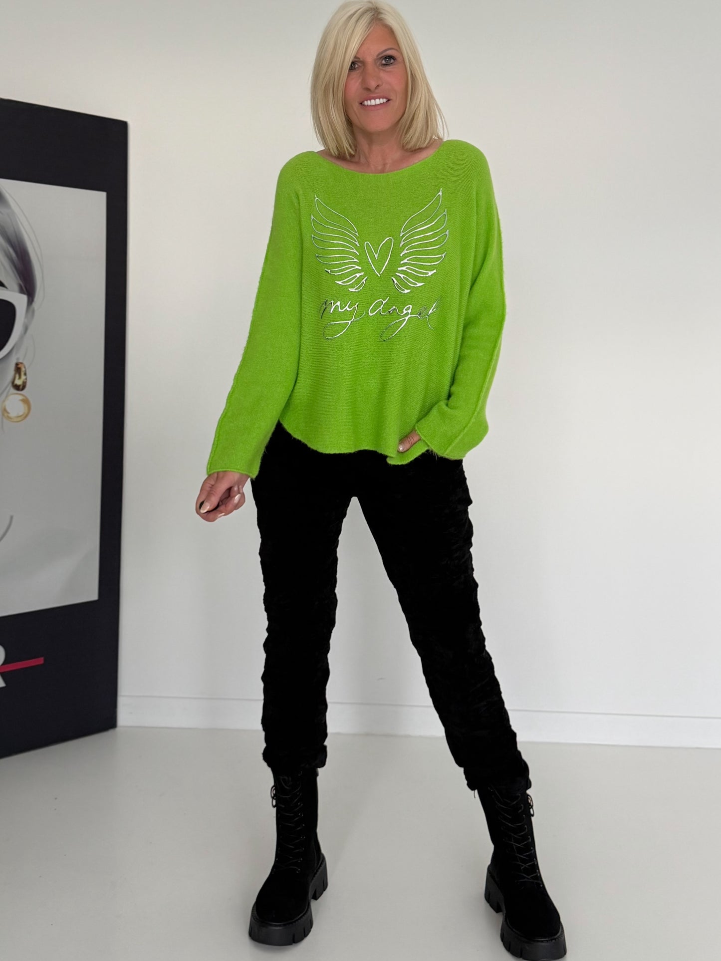 Weicher Pullover My Angel - grün