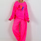Sweatpants with large side pockets - neon pink