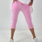 Capri Hose mit Bindeband - rosa