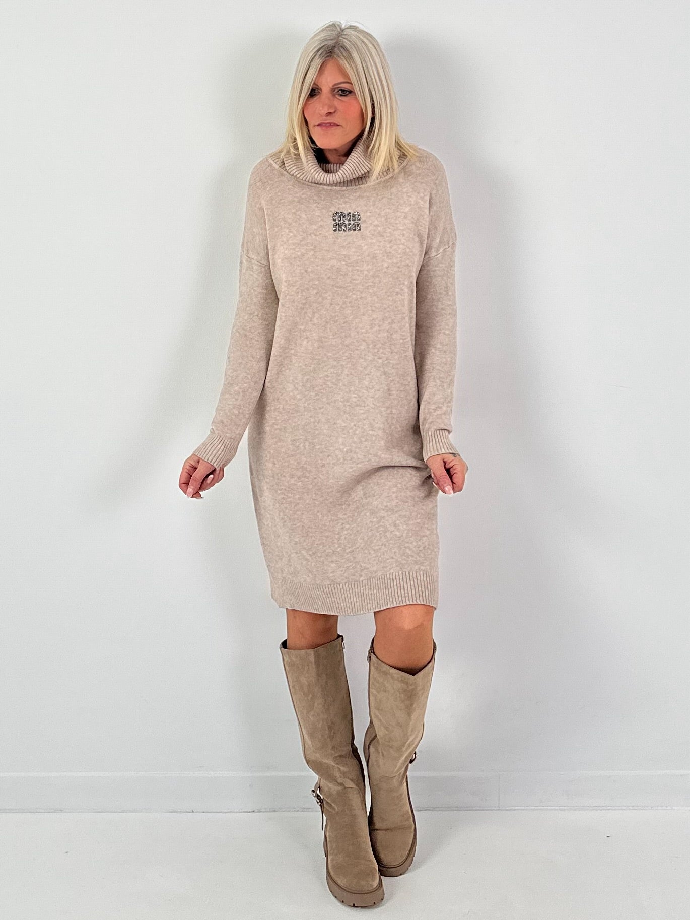 Knitted dress model "Shine Story" - beige
