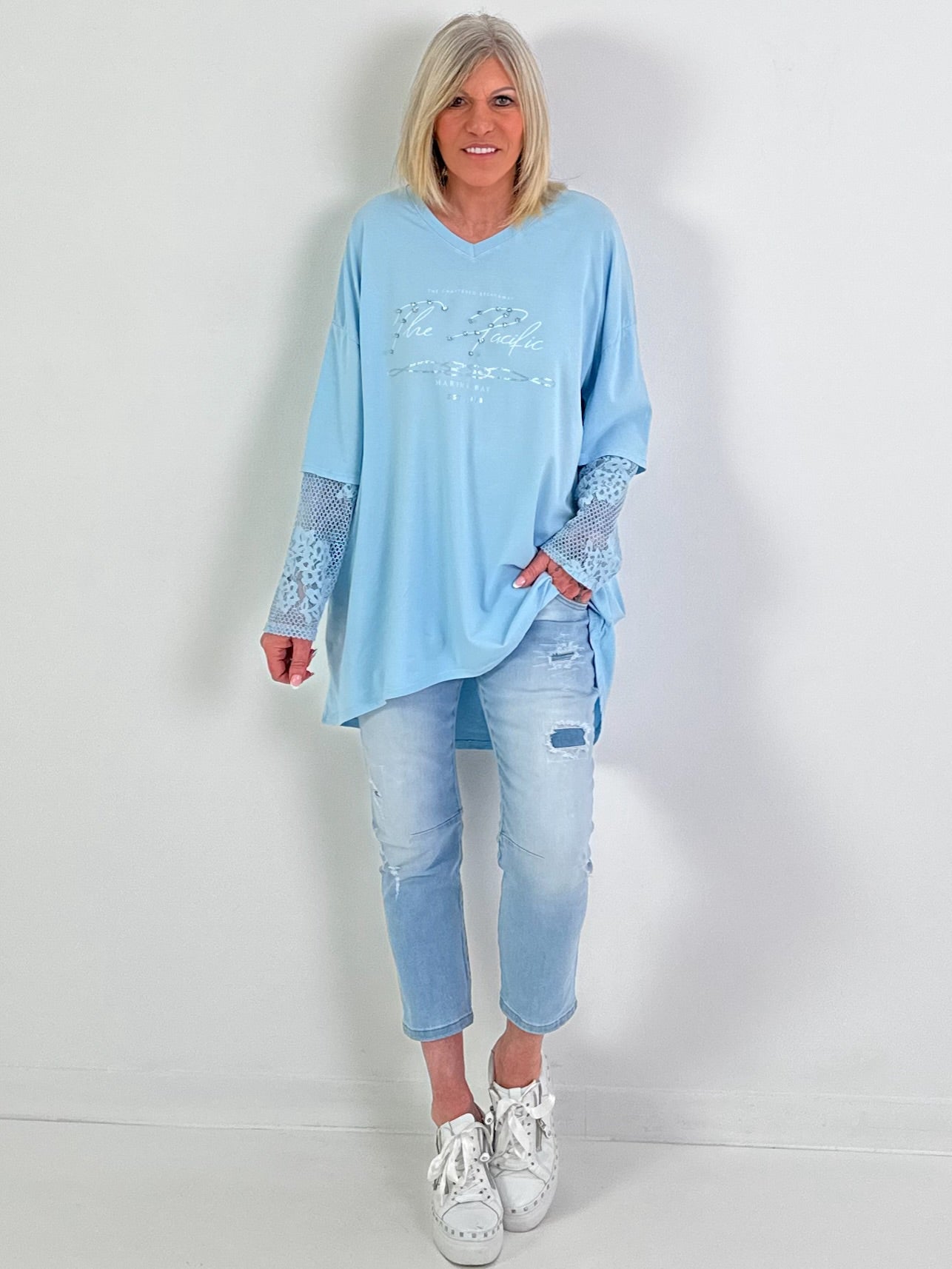 Shirt Modell "Soft Spark" - hellblau