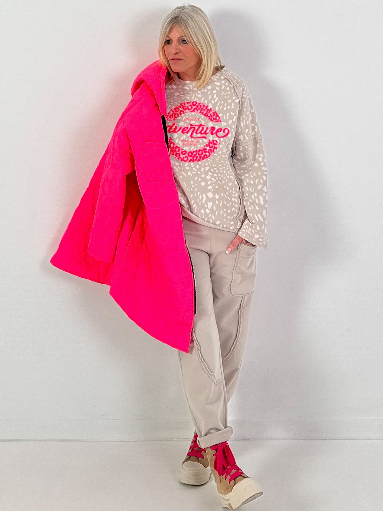 Mantel Modell "Flower Hope" - neonpink