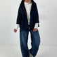 Light jacket with hood - navy blue