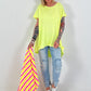 XL Muslin Cloth with Stripes - white-neon yellow-neon pink