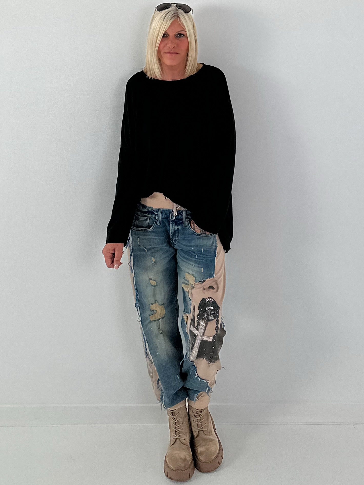 Women's jogg jeans in a used look - denim