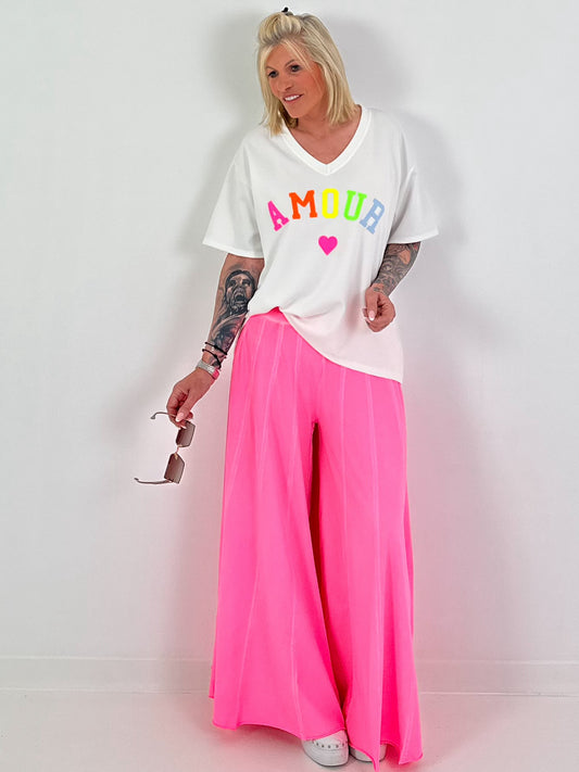 Sweat T-Shirt Amour - weiss